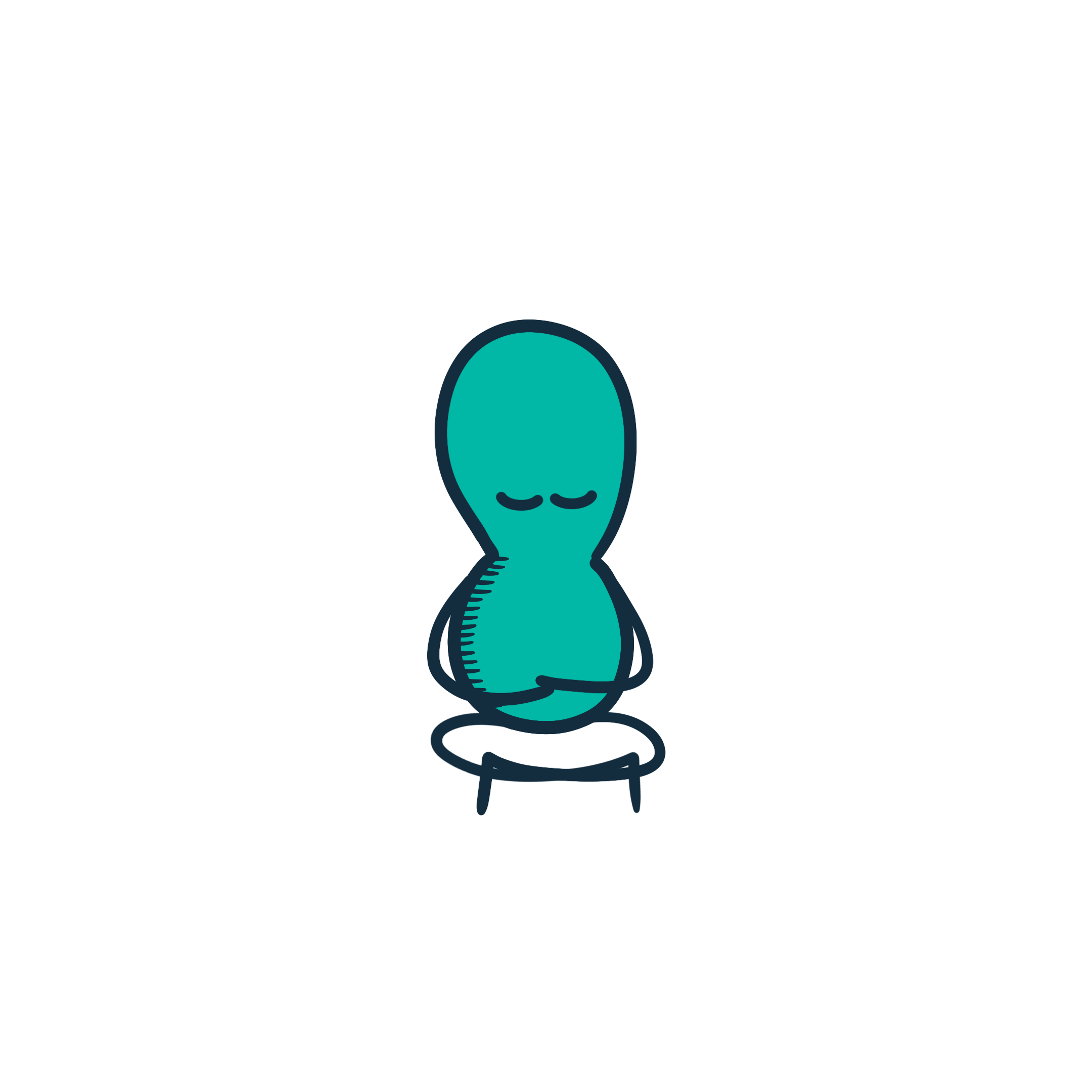 Personaje meditando